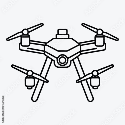 Drone line art White background illustration Generative Ai