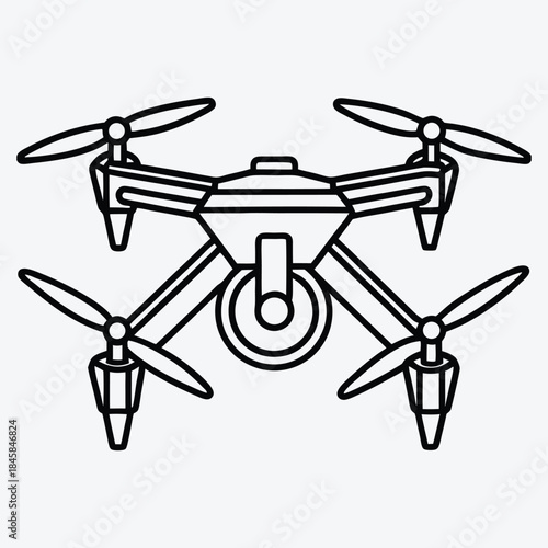 Drone line art White background illustration Generative Ai