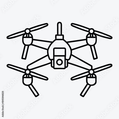 Drone line art White background illustration Generative Ai
