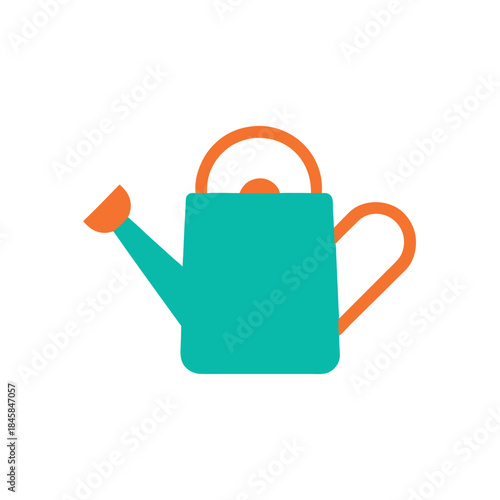 Minimal watering can gardening icon flat design style, vector illustration