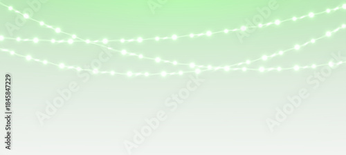 Birthday garland with glowing fairy lights and festive decoration. Warm holiday string with bright bulbs and cheerful shine.