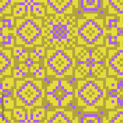Mexican multicolored Latin American background in the form of purple and yellow-green squares