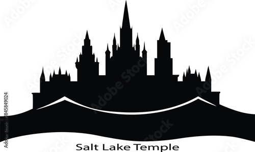 vector illustration of salt lake temple of america