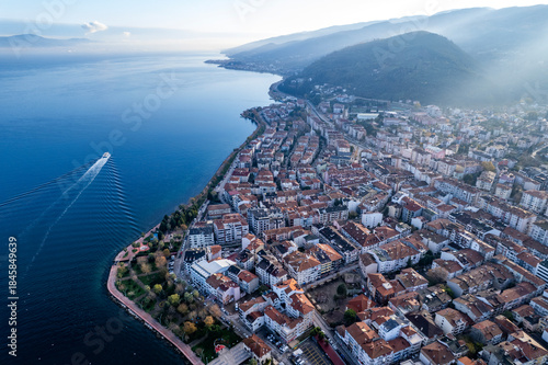 Fototapeta Naklejka Na Ścianę i Meble -  Karamursel, Kocaeli, Turkey. Karamursel is a town and district located in the province of Kocaeli. Aerial shot with drone.