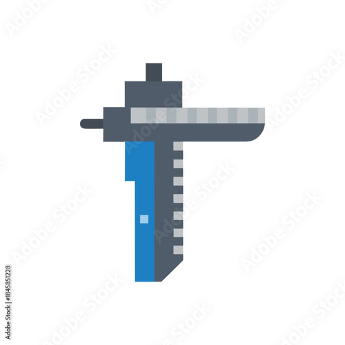 Digital caliper measuring tool icon precision equipment design vector