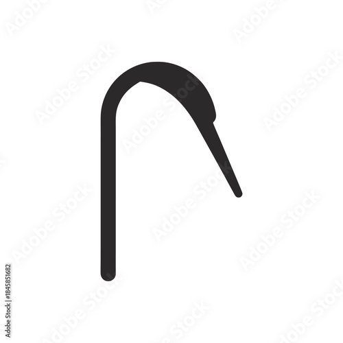 Walking cane icon flat mobility support tool minimal design vector illustration