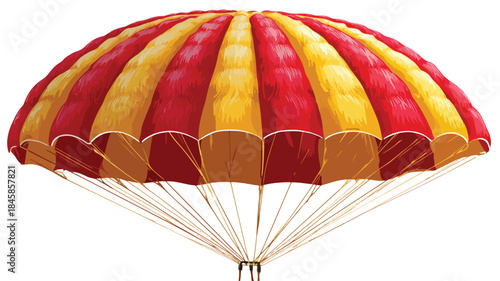 Vibrant Red and Yellow Design Parachute for Aerial Adventure Activities