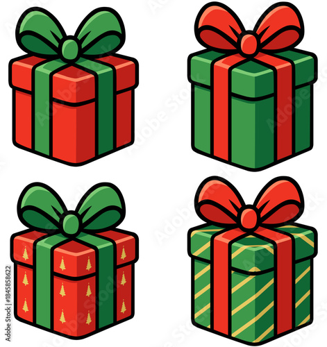 Vector Christmas Gift Box Illustration