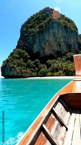 Sailing on a Longtail Boat in Thailand, Crystal Clear Water and Tropical Islands