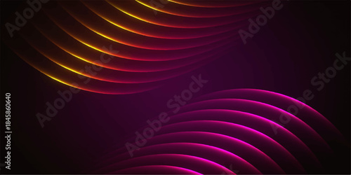 Abstract red and purple fractal background with swirling light waves, texture, and digital motion curve pattern