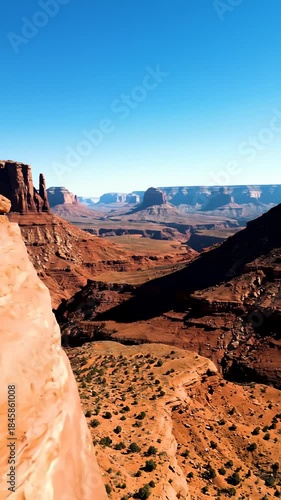 Scenic View of Monument Valley Under Clear Blue Sky