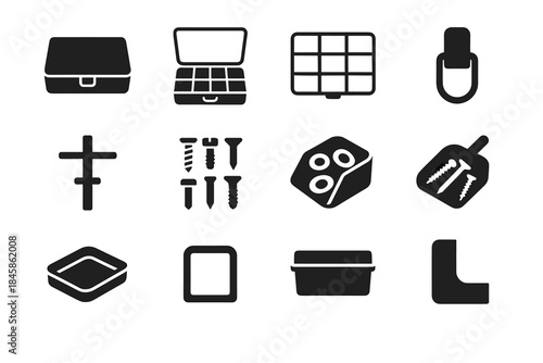 Grid parts box icon hardware placeholder rib transparent label reinforcement vector icons