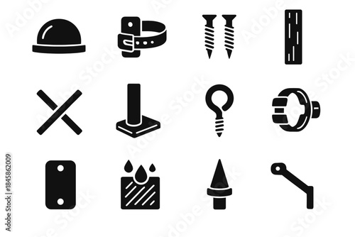 Pair pole eye outdoor vector icons icon hook plate shaft dome foot