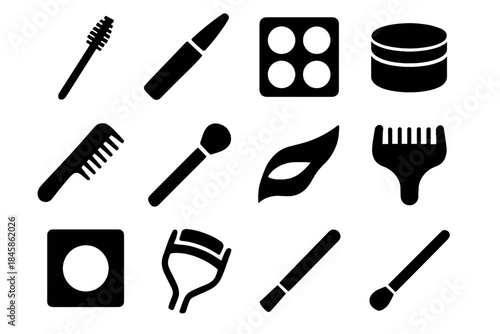Pomade tap shaper liner lash icons icon fluff vector tray makeup pigment