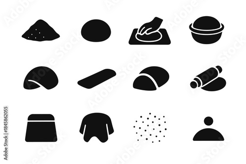 Icons divider vector rise icon knead slab indicator soft mat preparation dough