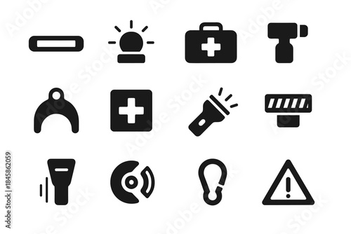 Icons pressure strip clip bike safety icon first brake kit symbol emergency