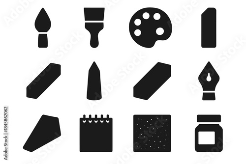 Icon tip supplies disk wedge flat palette art edge bar vector ink