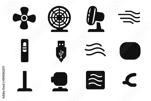 Icon ring symbol reduction stand icons desk disc fan vector airflow pad