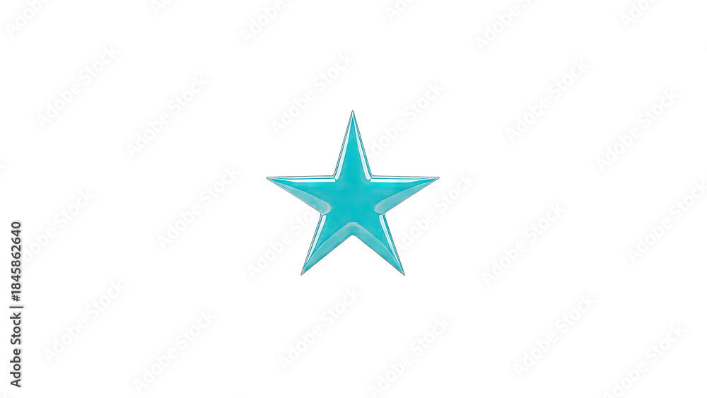 Obraz premium Turquoise Star Isolated on White Background