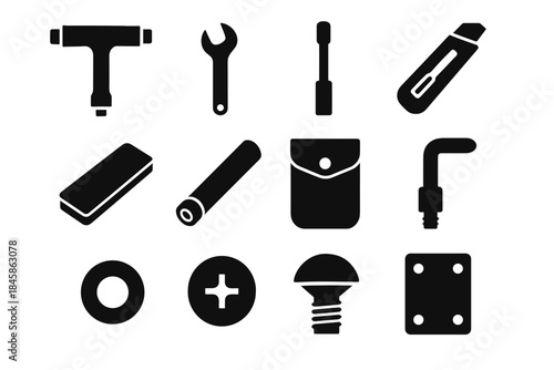 Icon block skate pouch icons tool cutter vector mouth axle tile deck