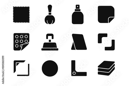 Stand vector clip corner frame brush tile icons icon pad photo accessories