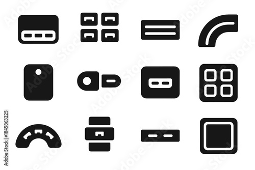 Multi slit plate devices vector hub grip port ridge shell tiles icon