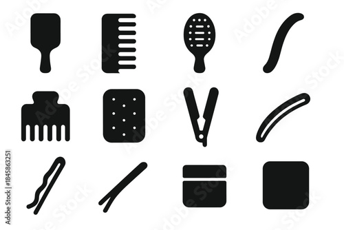 Bar care hinge vector arc contour slab brush icon hair panel comb