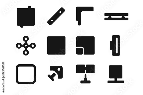 Grip plate tile plug modular icon loop panel icons vector frame magnetic