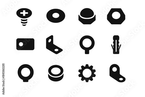 Mounting plate tightening head icon icons support vector rod hole mini hardware