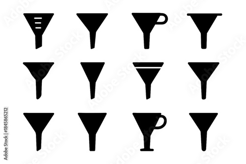 Icon line portion measuring funnels steady fill opening flow bar icons vector