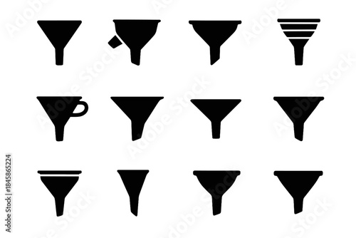 Cone stable plate icon vector pour rim band funnel bead multi tube