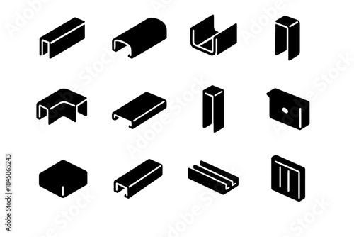 End divider icons plate slab modern vector route ridge slot icon guide