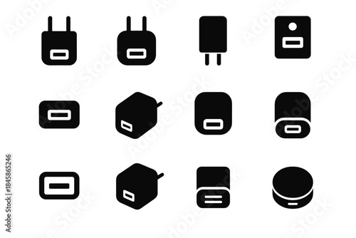 Charger icon vector slim usb pad block panel curved vent icons rim