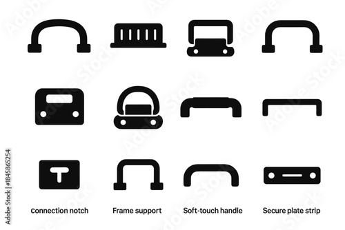 Icon disc ridge piece pad plate toolbox handle icons hinge line carry