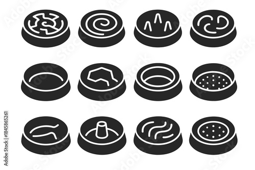 Disc inner tile plate slow vector raised rim feeder bead curved icon