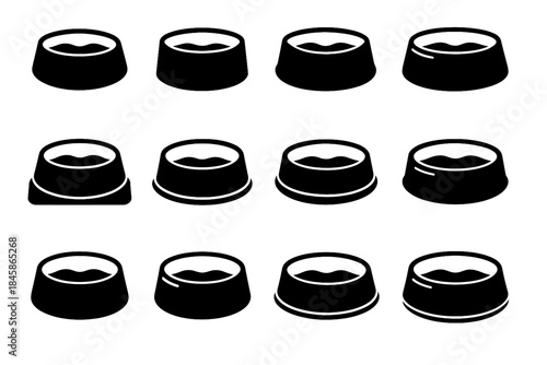 Tall cavity basin pet wall slope icon tile water vector bowl bead