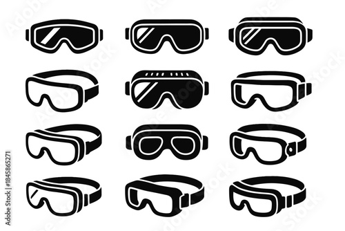 Icon inner frame icons goggles wing protection padding vector nose wraparound loop