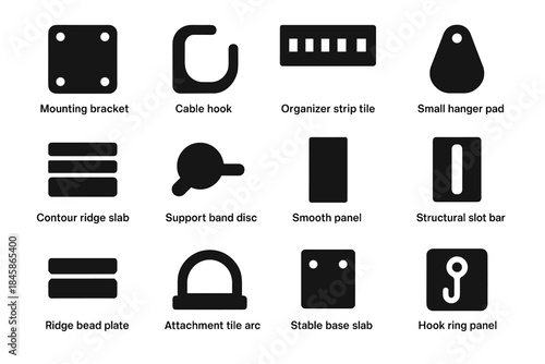 Bar pad band tool strip vector wall slab panel smooth icon support
