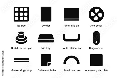 Accessories disc vector cover plate icons vent accessory fridge panel slab tray