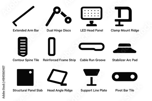 Lamp cable led modern slab bar arc vector icon contour architect plate