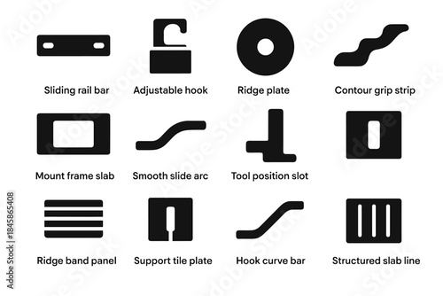 Adjustable pad icons contour vector stabilizer sliding mount tile panel icon tool