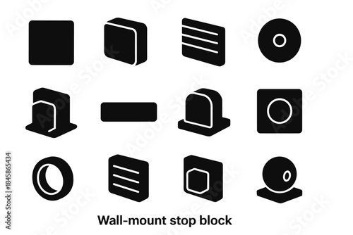 Wall panel edge soft disc icon square tile vector plate mount
