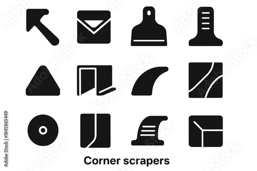 Frame scraper smooth base bar icons line stabilizer panel corner strip icon