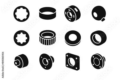 Components washer panel vector rear torque ring groove detent shallow icon icons