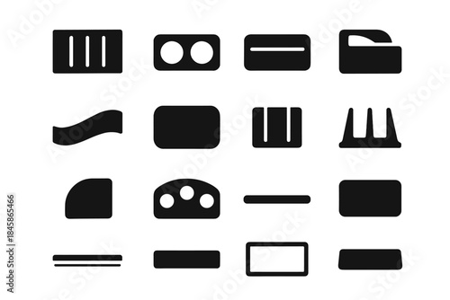 Edge vector smooth rounded strip pad tile ridge line icon tray organizer