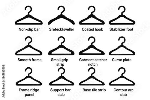 Arc bar icon vector frame garment hanger small non slip strip slab