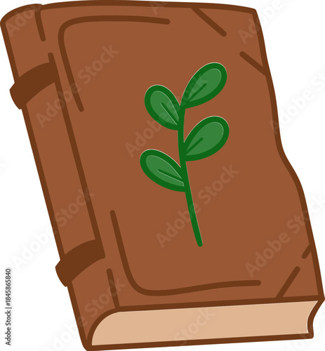 leaf green book cover vector spellsbook SVG