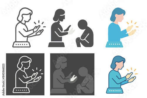 Futuristic Emotional Support. Virtual counselor hologram extending glowing hands towards a sad figure, futuristic emotional