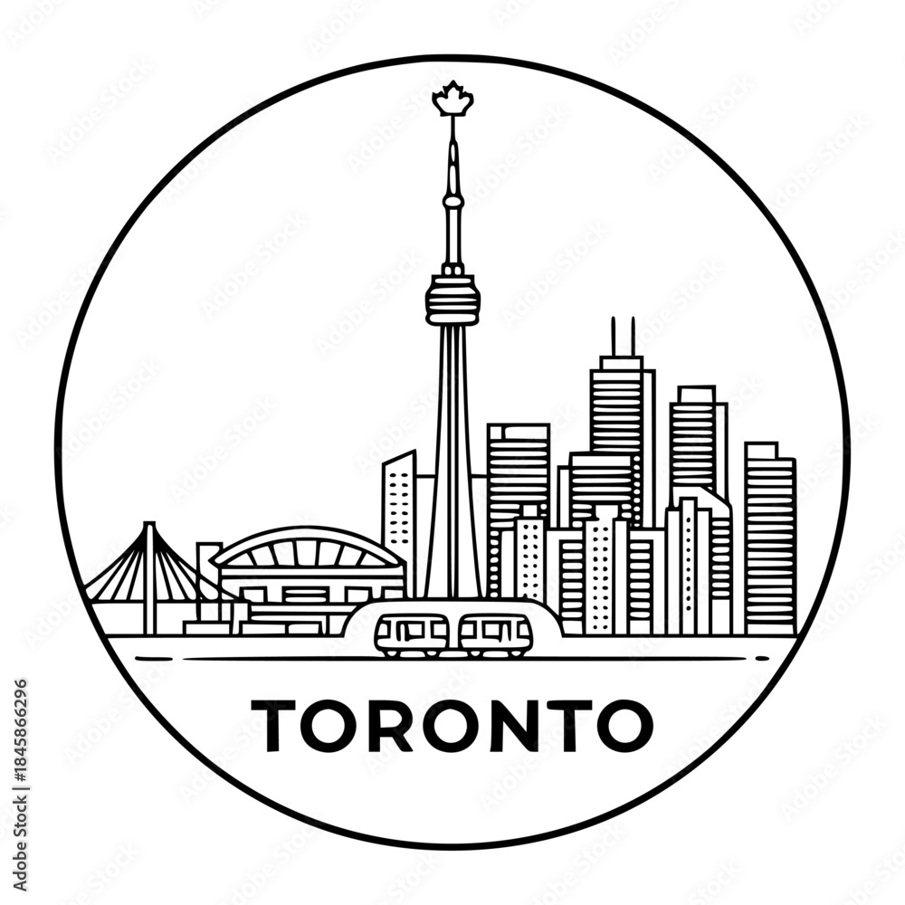 Obraz premium Outline Skyline panorama of city TORONTO