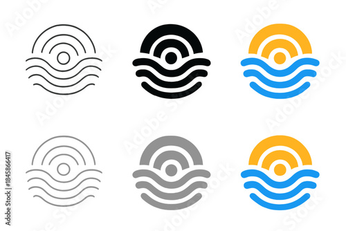 Harmonious Motion and Stillness. Abstract pattern combining curved ripples and linear arcs symbolizing harmony of motion and